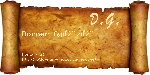 Dorner Győző névjegykártya